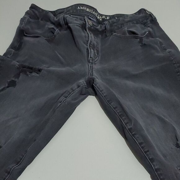 American Eagle black 30x26 super stretch X super low jeggings - Picture 5 of 7